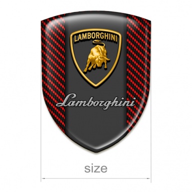 Lamborghini Self Adhesive Car logo Emblem Red Carbon Classic Shield Logo 