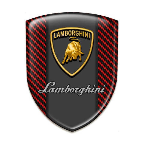 Lamborghini Self Adhesive Car logo Emblem Red Carbon Classic Shield Logo 