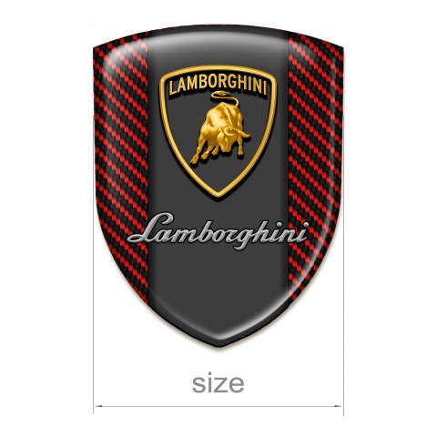 Lamborghini Self Adhesive Car logo Emblem Red Carbon Classic Shield Logo 
