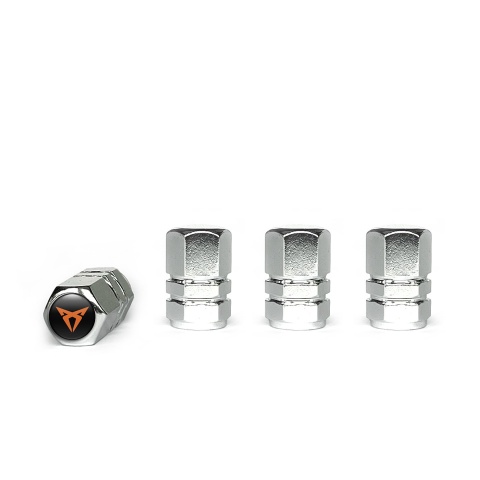 Seat Cupra Tyre Valve Caps Chrome 4 pcs Copper Color Logo