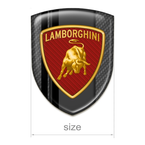 Lamborghini Emblem Badge Logo Carbon with Black Lines Background and Red Carbon Logo 