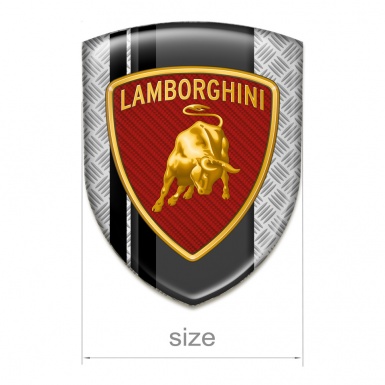 Lamborghini Logo Emblem Mesh with Black lines Warp and Red Carbon Logo 
