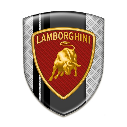 Lamborghini Logo Emblem Mesh with Black lines Warp and Red Carbon Logo 