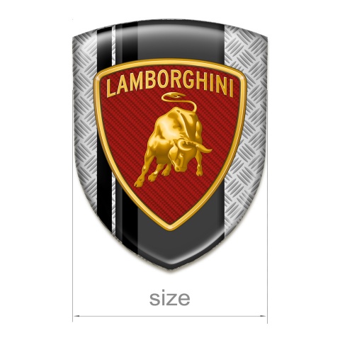 Lamborghini Logo Emblem Mesh with Black lines Warp and Red Carbon Logo 