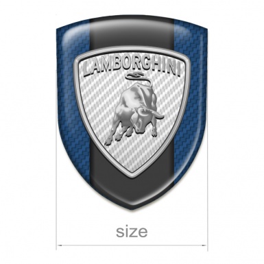 Lamborghini Self Adhesive Emblem Logo Navy Carbon Base Big White Logo 