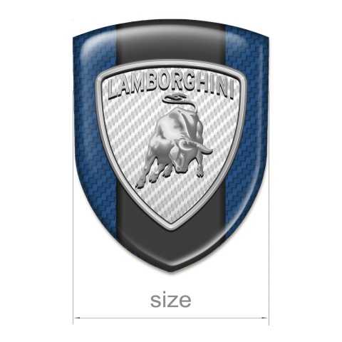 Lamborghini Self Adhesive Emblem Logo Navy Carbon Base Big White Logo 