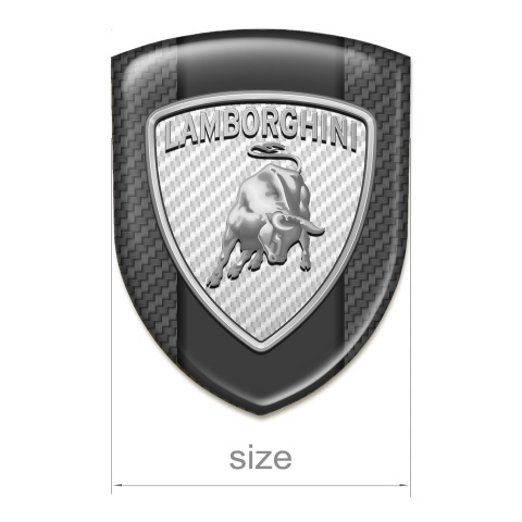 Lamborghini Domed Emblem Stylish Carbon Base Big White logo 