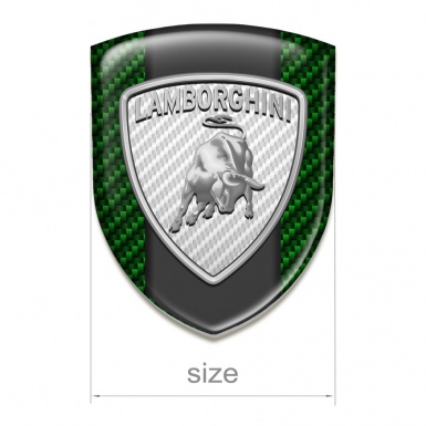 Lamborghini Emblem Exterior Green Carbon Warp Big Chromed Logo 