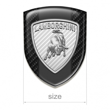 Lamborghini Emblem Interior Dark carbon Big White Logo Design 