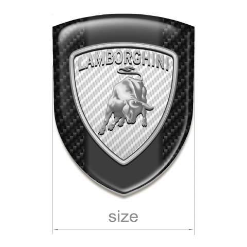 Lamborghini Emblem Interior Dark carbon Big White Logo Design 