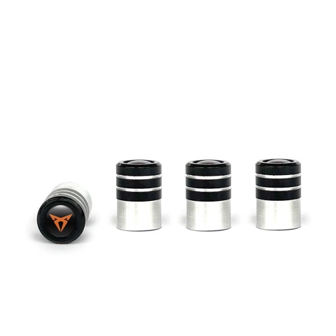 Seat Cupra Valve Caps Tire Black - Aluminium 4 pcs Copper Color Logo