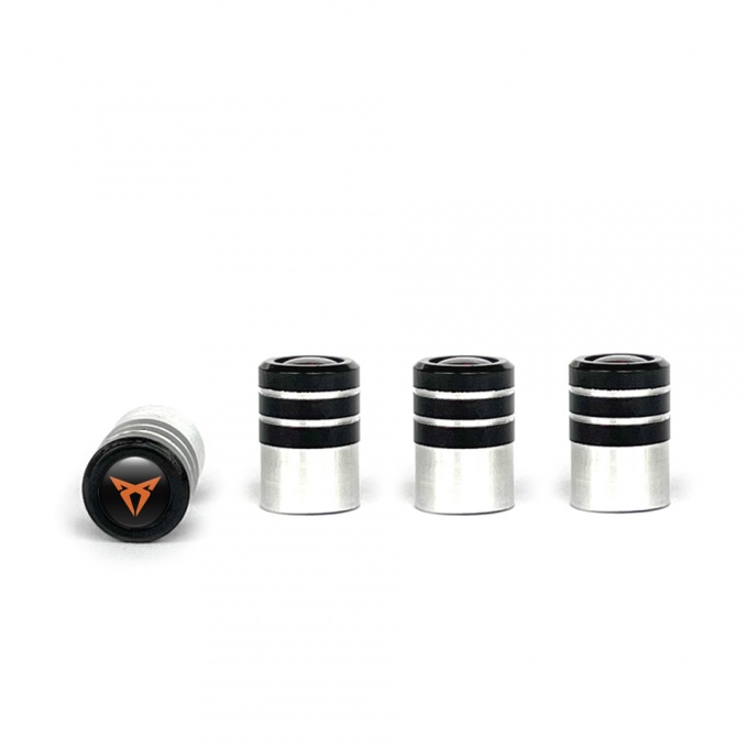 Seat Cupra Valve Caps Tire Black - Aluminium 4 pcs Copper Color Logo