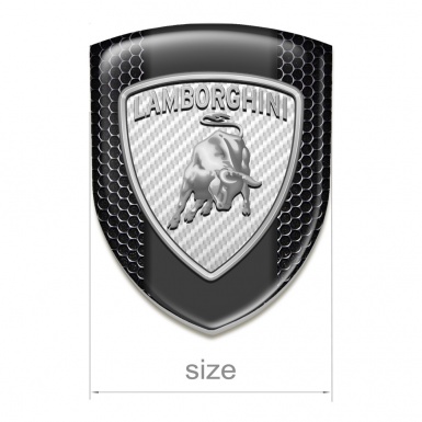 Lamborghini Car Accessories Badge Perforated Steel Warp and White Carbon Logo Design 