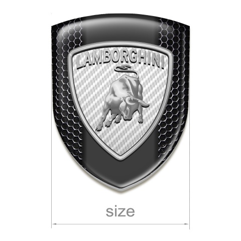 Lamborghini Car Accessories Badge Perforated Steel Warp and White Carbon Logo Design 