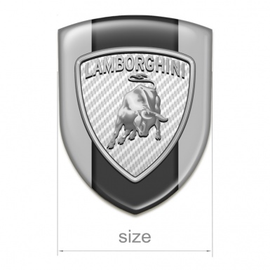 Lamborghini Car Interior Badge Grey Background Silver Logo Edition 