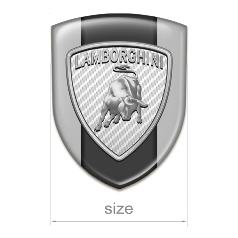 Lamborghini Car Interior Badge Grey Background Silver Logo Edition 