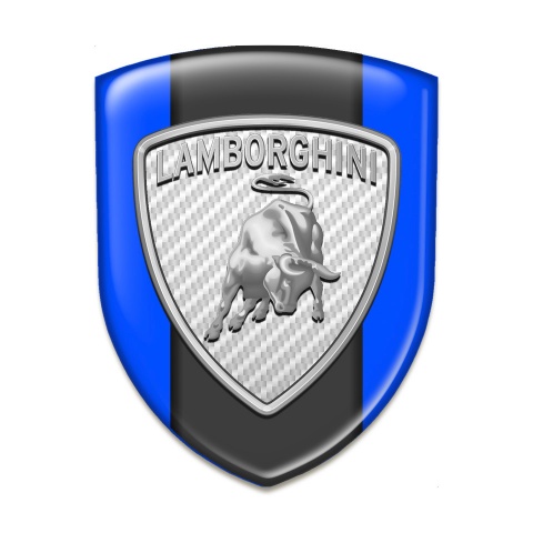 Lamborghini Silicone Badge Blue Warp Silver Logo 