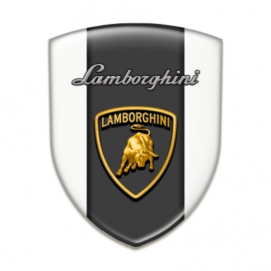 Lamborghini Self Adhesive Emblem Logo White Base Edition 