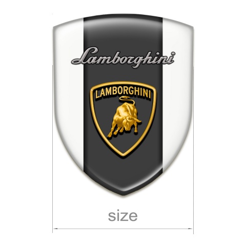 Lamborghini Self Adhesive Emblem Logo White Base Edition 