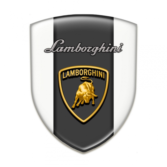 Lamborghini Self Adhesive Emblem Logo White Base Edition 