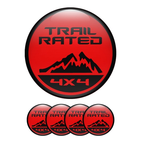 Jeep Aufkleber Felgenemblem Silikon Trail Rated 4x4 Logo