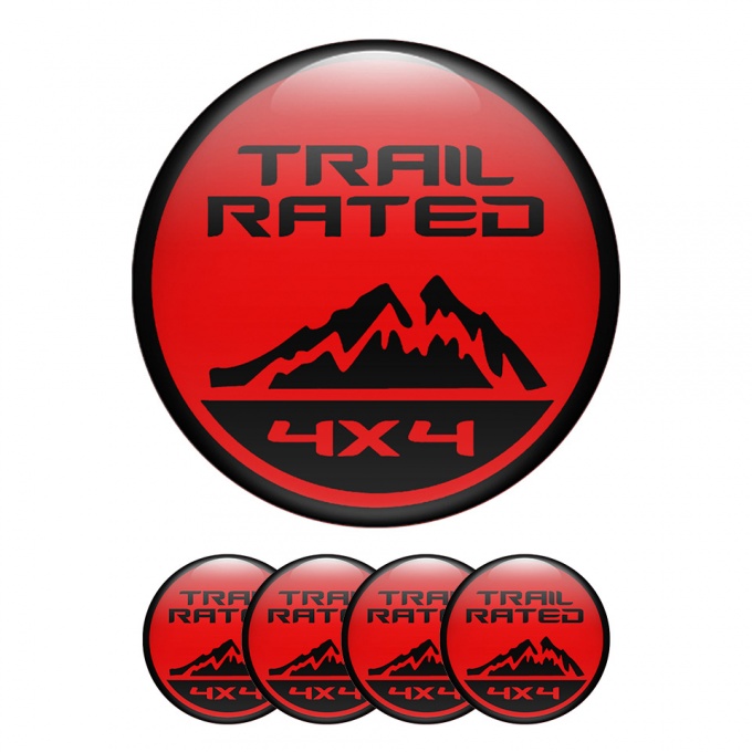 Jeep Aufkleber Felgenemblem Silikon Trail Rated 4x4 Logo