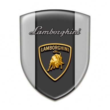 Lamborghini 3D Gel Emblem Grey Warp Style 