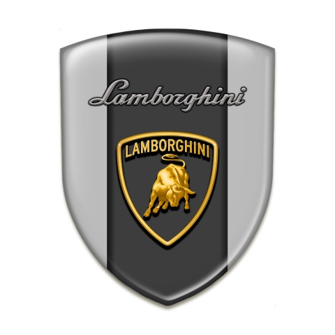 Lamborghini 3D Gel Emblem Grey Warp Style 