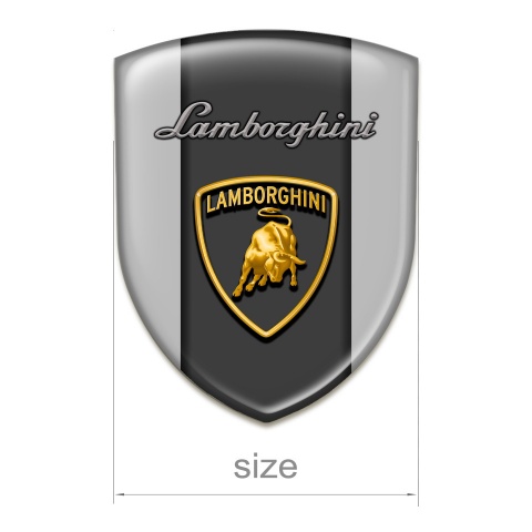 Lamborghini 3D Gel Emblem Grey Warp Style 