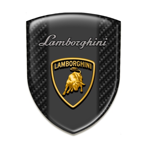 Lamborghini Self Adhesive Car logo Emblem Black Carbon base Style 