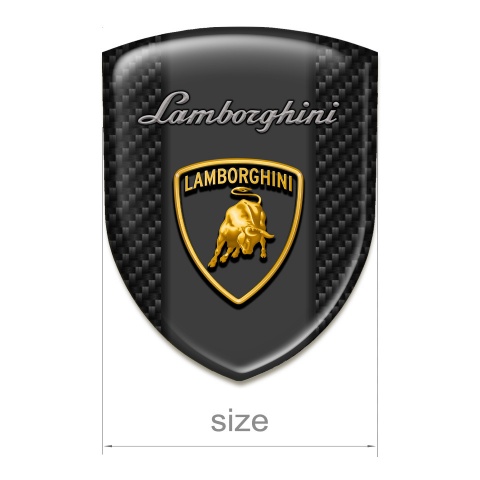 Lamborghini Self Adhesive Car logo Emblem Black Carbon base Style 
