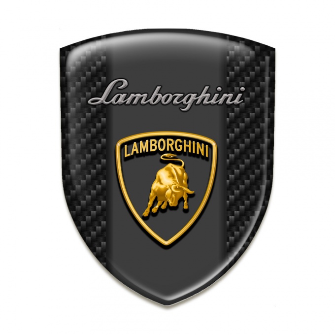 Lamborghini Self Adhesive Car logo Emblem Black Carbon base Style 