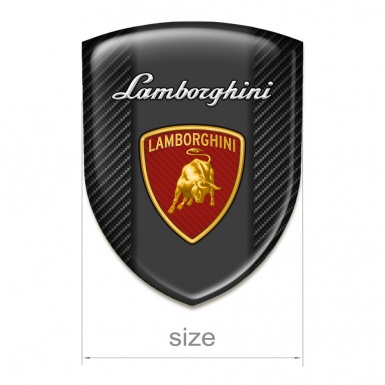 Lamborghini Tuning Emblem Black carbon Warp Red Shield Logo 