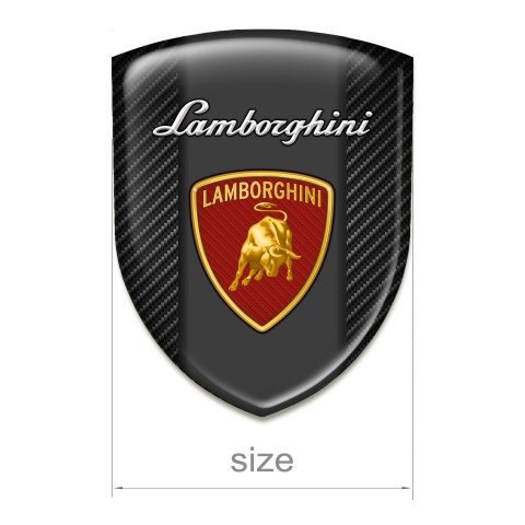 Lamborghini Tuning Emblem Black carbon Warp Red Shield Logo 