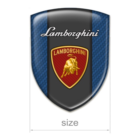 Lamborghini Silicone Emblem Navy Blue Carbon with Red Shield logo 