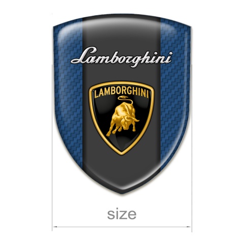 Lamborghini Resin Sticker Navy Blue carbon with Classic Shield Logo 