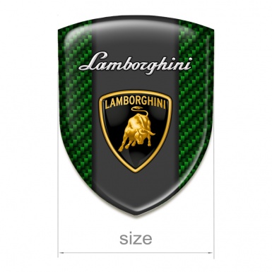 Lamborghini Tuning Emblem Green Carbon Style 