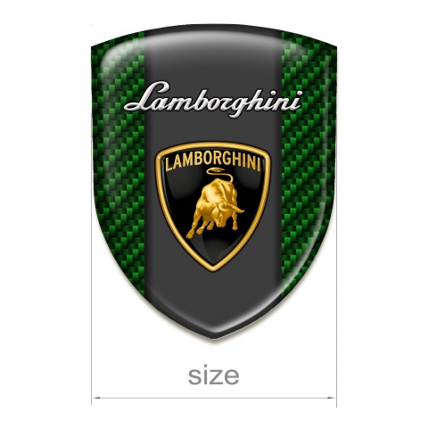Lamborghini Tuning Emblem Green Carbon Style 
