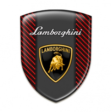 Lamborghini Self Adhesive Car logo Emblem Red Carbon Style 