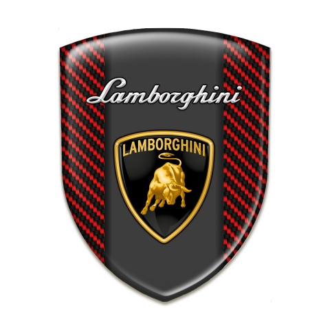 Lamborghini Self Adhesive Car logo Emblem Red Carbon Style 
