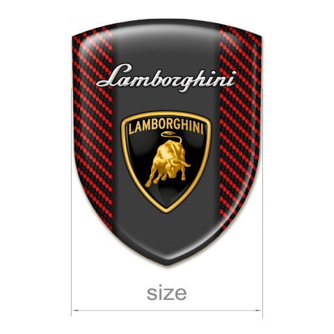 Lamborghini Self Adhesive Car logo Emblem Red Carbon Style 