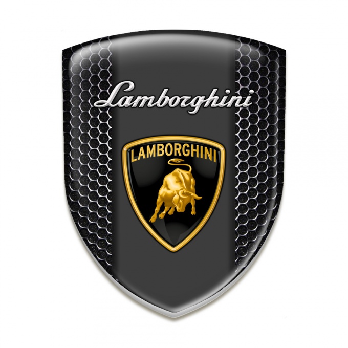 Lamborghini Car Interior Badge High End Perforated Steel Style 