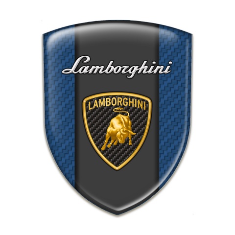 Lamborghini Resin Sticker Stylish Navy Blue Carbon Design 
