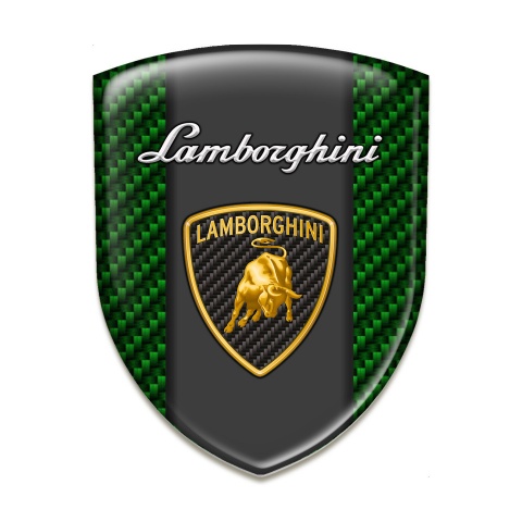 Lamborghini Car Accessories Badge Green Carbon Design 