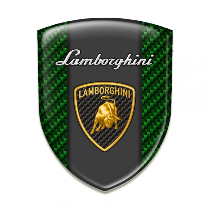 Lamborghini Car Accessories Badge Green Carbon Design 