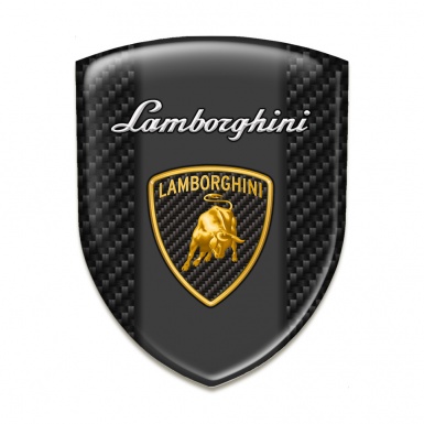 Lamborghini Self Adhesive Car logo Emblem Dark carbon Design 