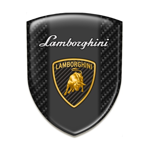 Lamborghini Self Adhesive Car logo Emblem Dark carbon Design 