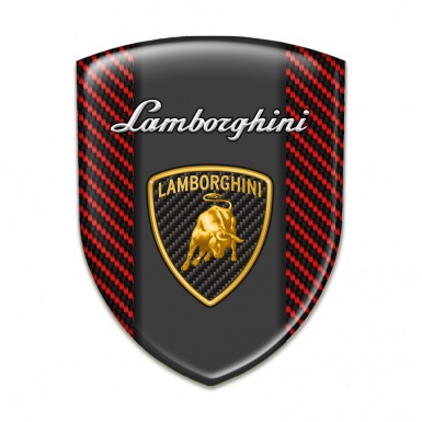 Lamborghini Car Interior Badge Red Carbon Design 