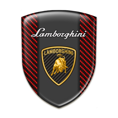 Lamborghini Car Interior Badge Red Carbon Design 