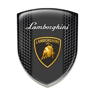 Lamborghini Silicone Car Decal Badge Perforated Steel Design 